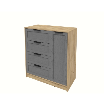 Тумба Тренд КТ-Т90 (Дуб золотой ЛДСП/ Дуб серый ЛМДФ) Ш900 В1020 Г451